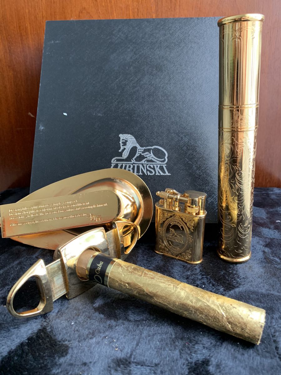 bộ phụ kiện cigar lubinski LBTZ6 mạ vàng